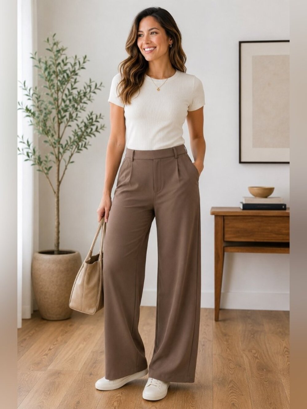 Halara Cocoa Flex Day Stretch High Waisted Work Pants